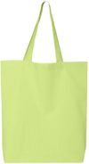 Am image of a Custom Q Tees Thin Gusseted Tote in Lime!