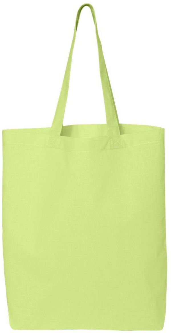 Am image of a Custom Q Tees Thin Gusseted Tote in Lime!