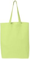 Am image of a Custom Q Tees Thin Gusseted Tote in Lime!