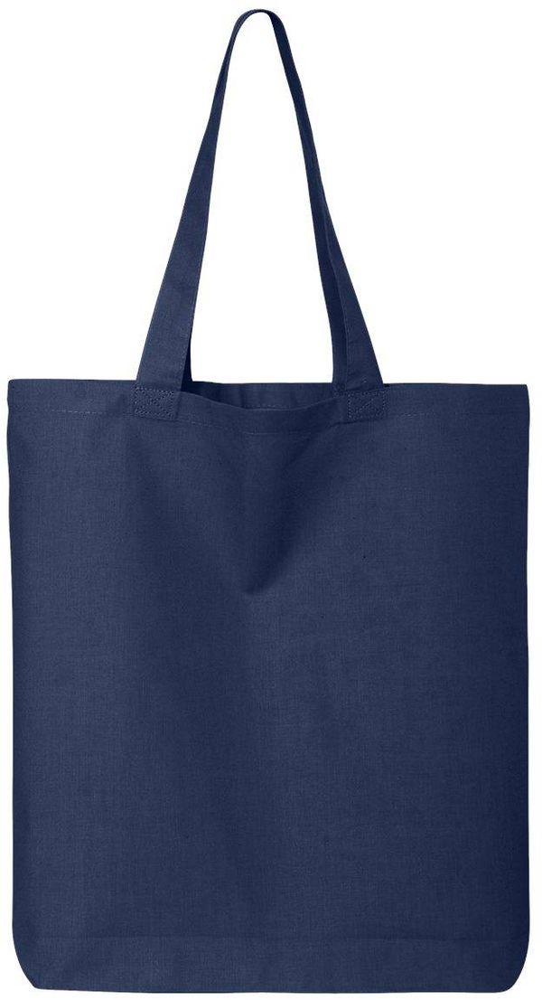 Am image of a Custom Q Tees Thin Gusseted Tote in Navy!