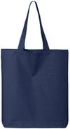 Am image of a Custom Q Tees Thin Gusseted Tote in Navy!