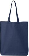 Am image of a Custom Q Tees Thin Gusseted Tote in Navy!