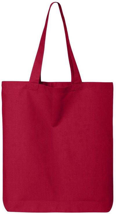 Am image of a Custom Q Tees Thin Gusseted Tote in Red!