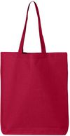 Am image of a Custom Q Tees Thin Gusseted Tote in Red!