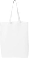 Am image of a Custom Q Tees Thin Gusseted Tote in White!