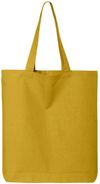 Am image of a Custom Q Tees Thin Gusseted Tote in Yellow!