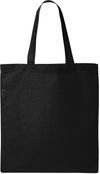 Am image of a Custom QTees Thin Economical Tote in Black!