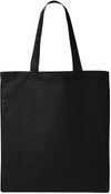 Am image of a Custom QTees Thin Economical Tote in Black!