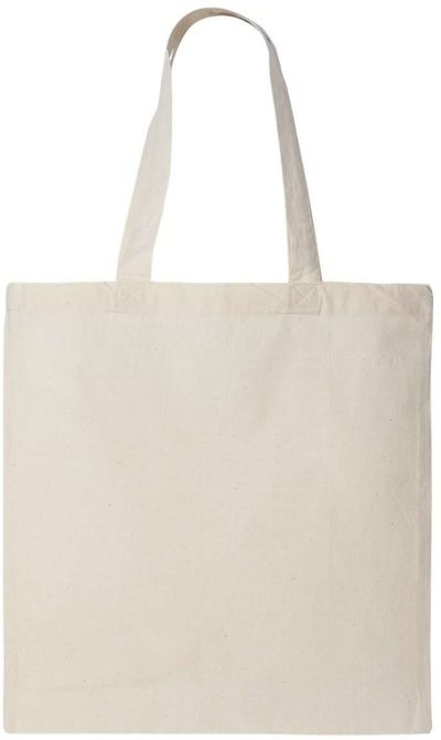 Am image of a Custom QTees Thin Economical Tote in Natural!