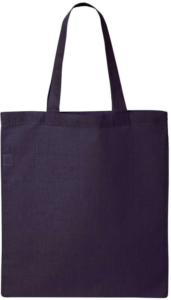 Am image of a Custom QTees Thin Economical Tote in Navy!
