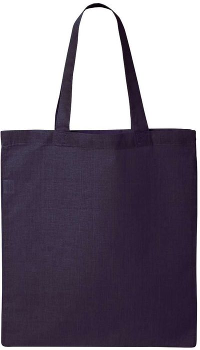Am image of a Custom QTees Thin Economical Tote in Navy!