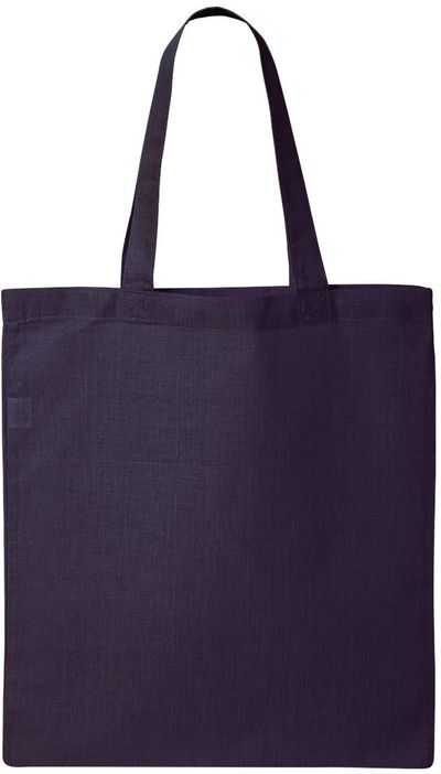 Am image of a Custom QTees Thin Economical Tote in Navy!