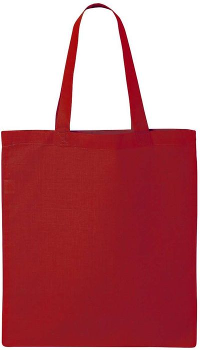 Am image of a Custom QTees Thin Economical Tote in Red!