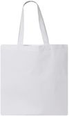 Am image of a Custom QTees Thin Economical Tote in White!