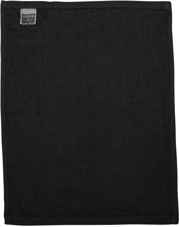 Am image of a Custom Hemmed Fingertip Towel in Black!