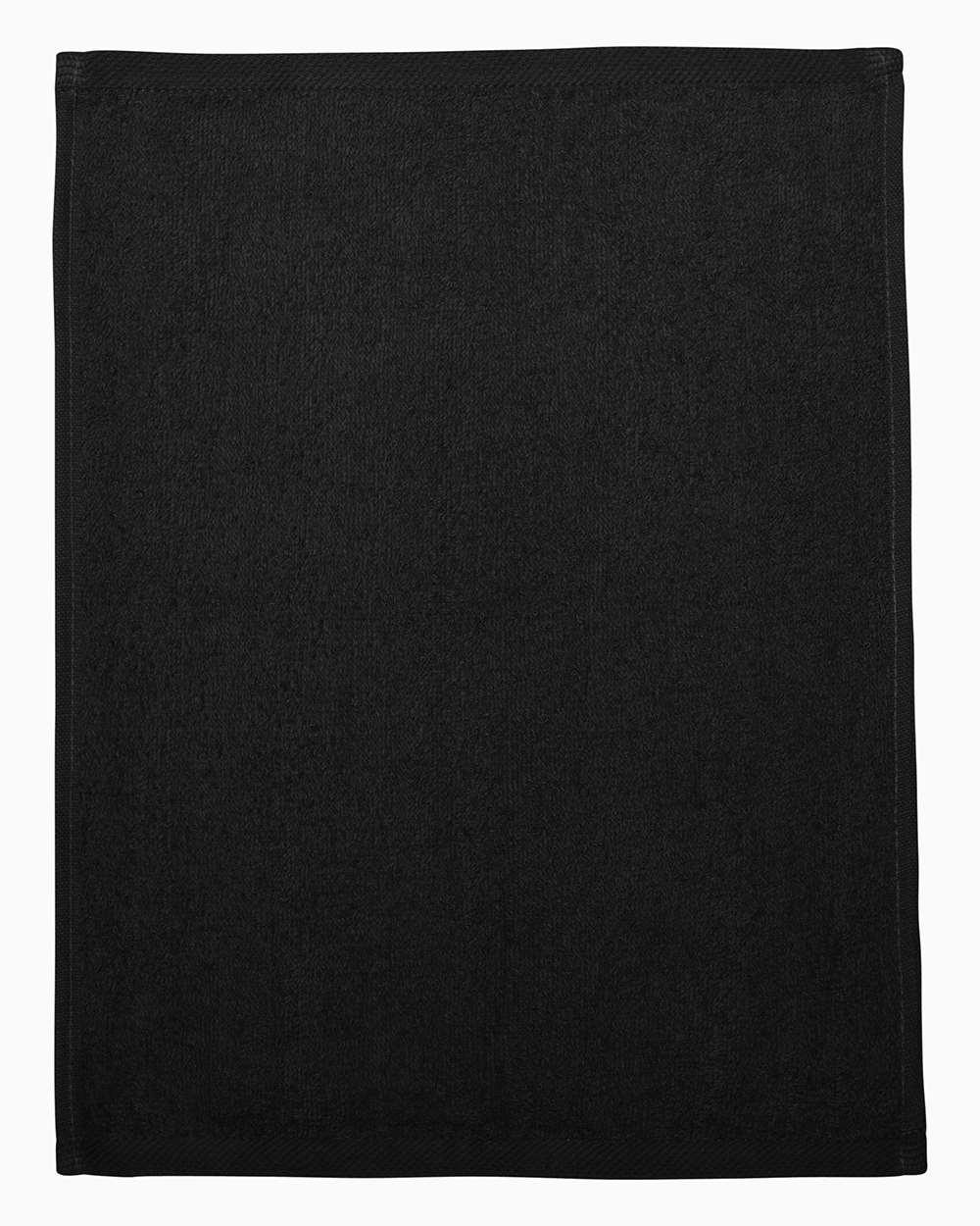 Hemmed Fingertip Towel in Black