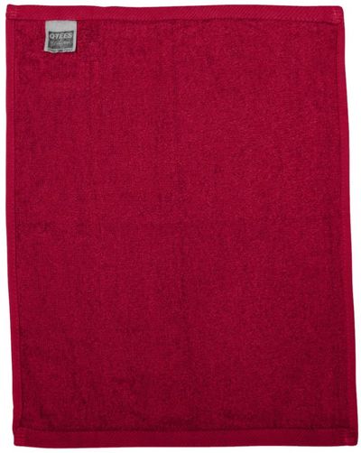 Am image of a Custom Hemmed Fingertip Towel in Red!