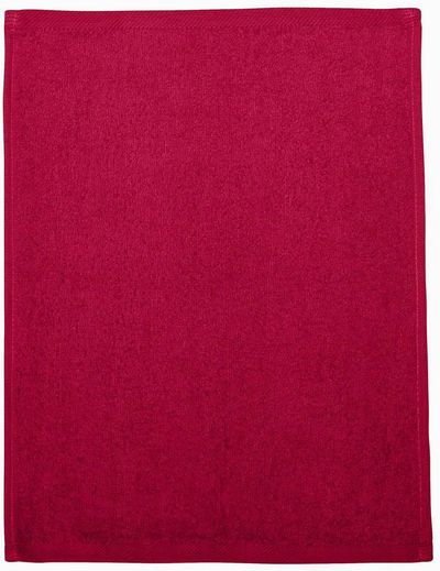 Am image of a Custom Hemmed Fingertip Towel in Red!