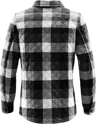Am image of a Custom Stormtech Mens North Beach Shacket in Black/Dolphin!