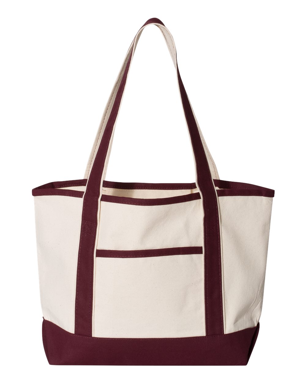 Qtees 20L Small Deluxe Tote in Natural/Maroon