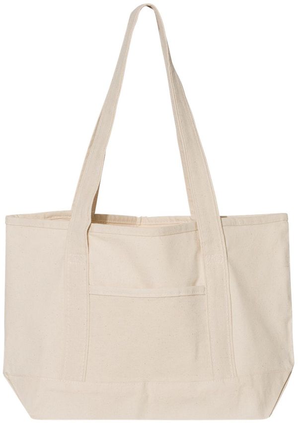 An image of a Custom Qtees 20L Small Deluxe Tote in Natural/Natural!