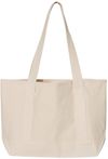 An image of a Custom Qtees 20L Small Deluxe Tote in Natural/Natural!