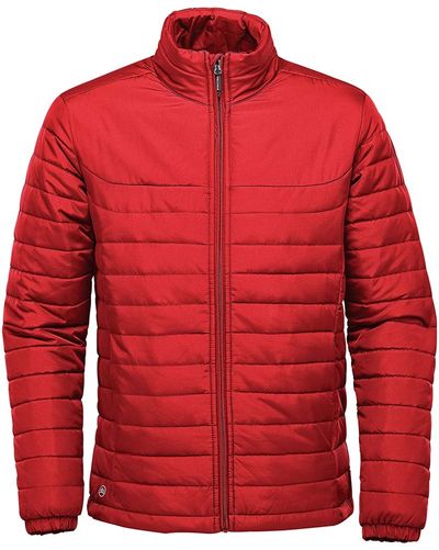 Am image of a Custom Stormtech Mens Nautilus Quilted Jacket in BRIGHT RED!