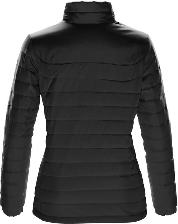 Am image of a Custom Stormtech Womens Nautilus Quilted Jacket in BLACK!