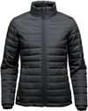 Am image of a Custom Stormtech Womens Nautilus Quilted Jacket in BLACK!