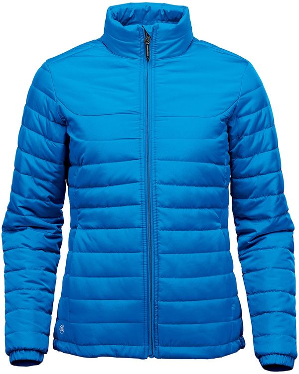 Am image of a Custom Stormtech Womens Nautilus Quilted Jacket in AZURE BLUE!