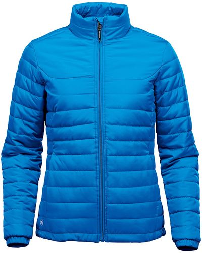 Am image of a Custom Stormtech Womens Nautilus Quilted Jacket in AZURE BLUE!