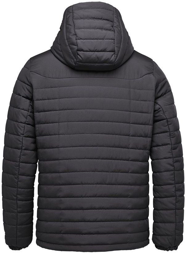 Am image of a Custom Stormtech Men's Nautilus Quilted Hoody in Black!