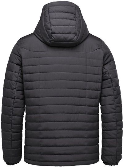 Am image of a Custom Stormtech Men's Nautilus Quilted Hoody in Black!