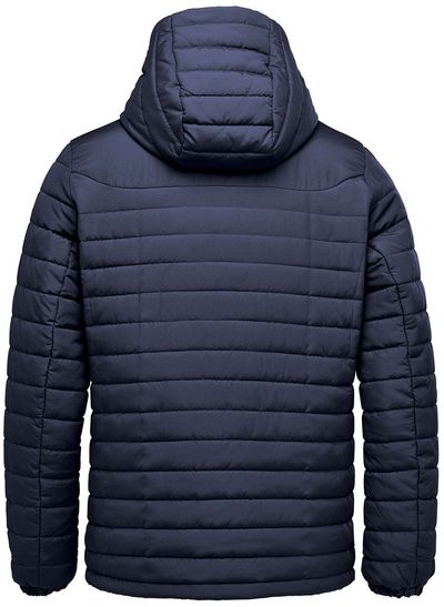 Am image of a Custom Stormtech Men's Nautilus Quilted Hoody in Navy!