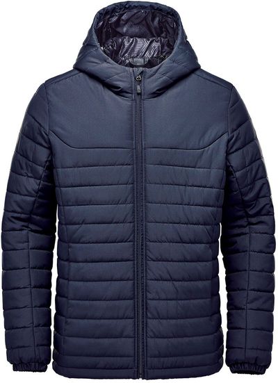 Am image of a Custom Stormtech Men's Nautilus Quilted Hoody in Navy!