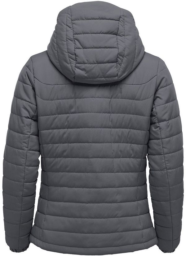 Am image of a Custom Stormtech Womens Nautilus Quilted Hoody in Dolphin!
