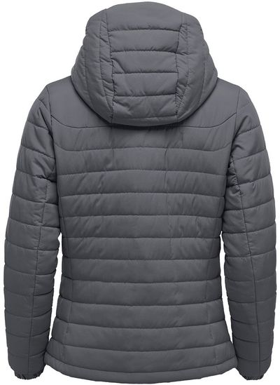 Am image of a Custom Stormtech Womens Nautilus Quilted Hoody in Dolphin!
