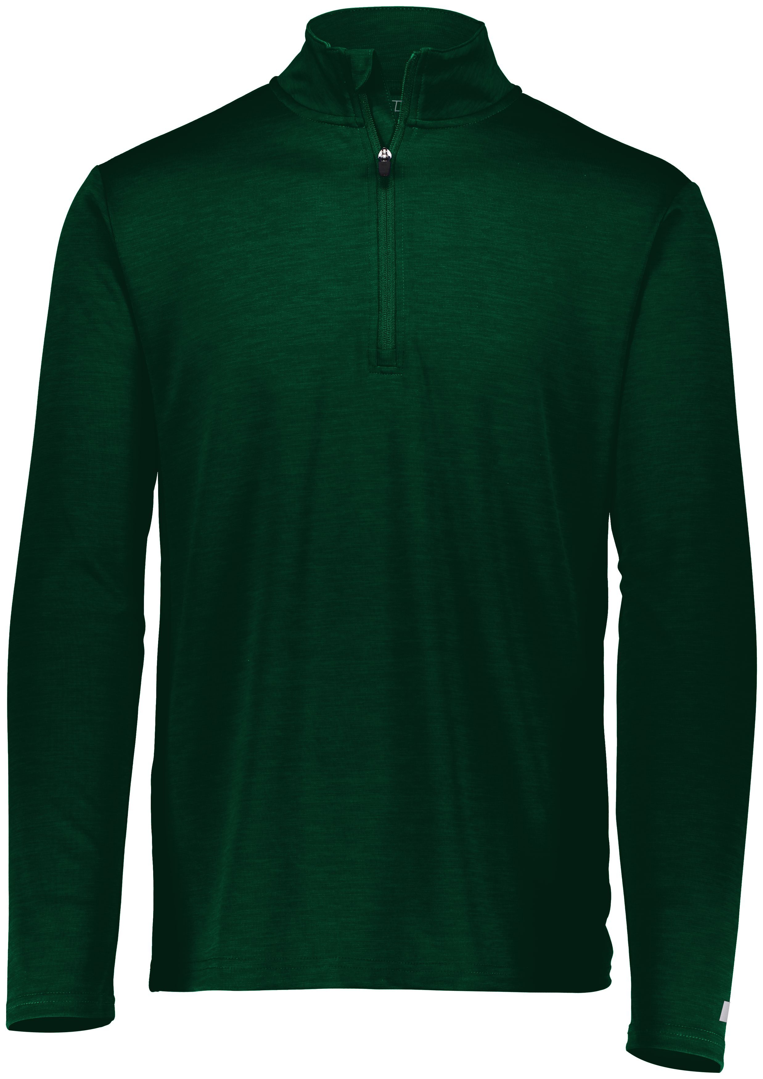 Russell Athletic Dri Power Lightweight Quarter Zip Pullover in Dark Green