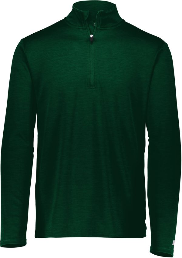 Am image of a Custom Russell Athletic Dri Power Lightweight Quarter Zip Pullover in Dark Green!