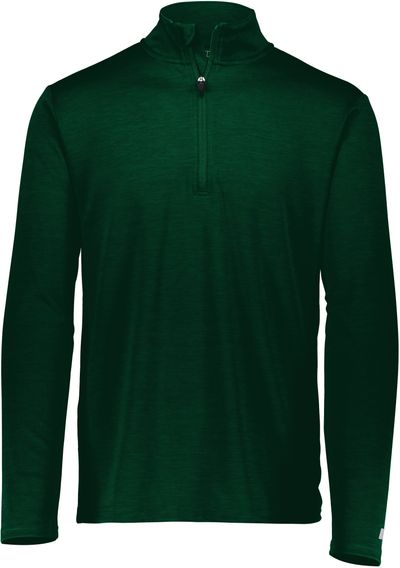Am image of a Custom Russell Athletic Dri Power Lightweight Quarter Zip Pullover in Dark Green!