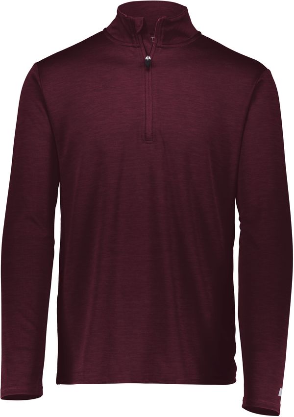 Am image of a Custom Russell Athletic Dri Power Lightweight Quarter Zip Pullover in Maroon!