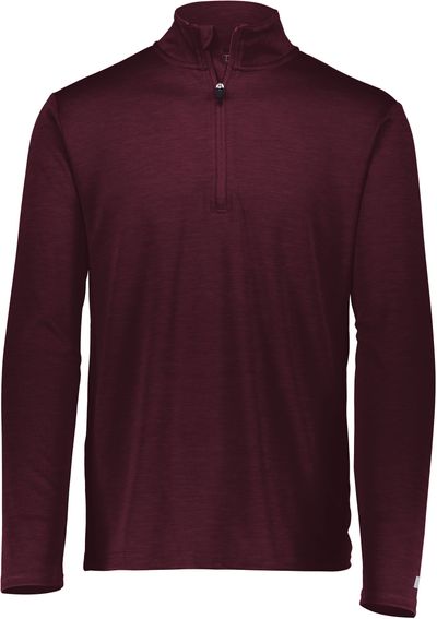 Am image of a Custom Russell Athletic Dri Power Lightweight Quarter Zip Pullover in Maroon!