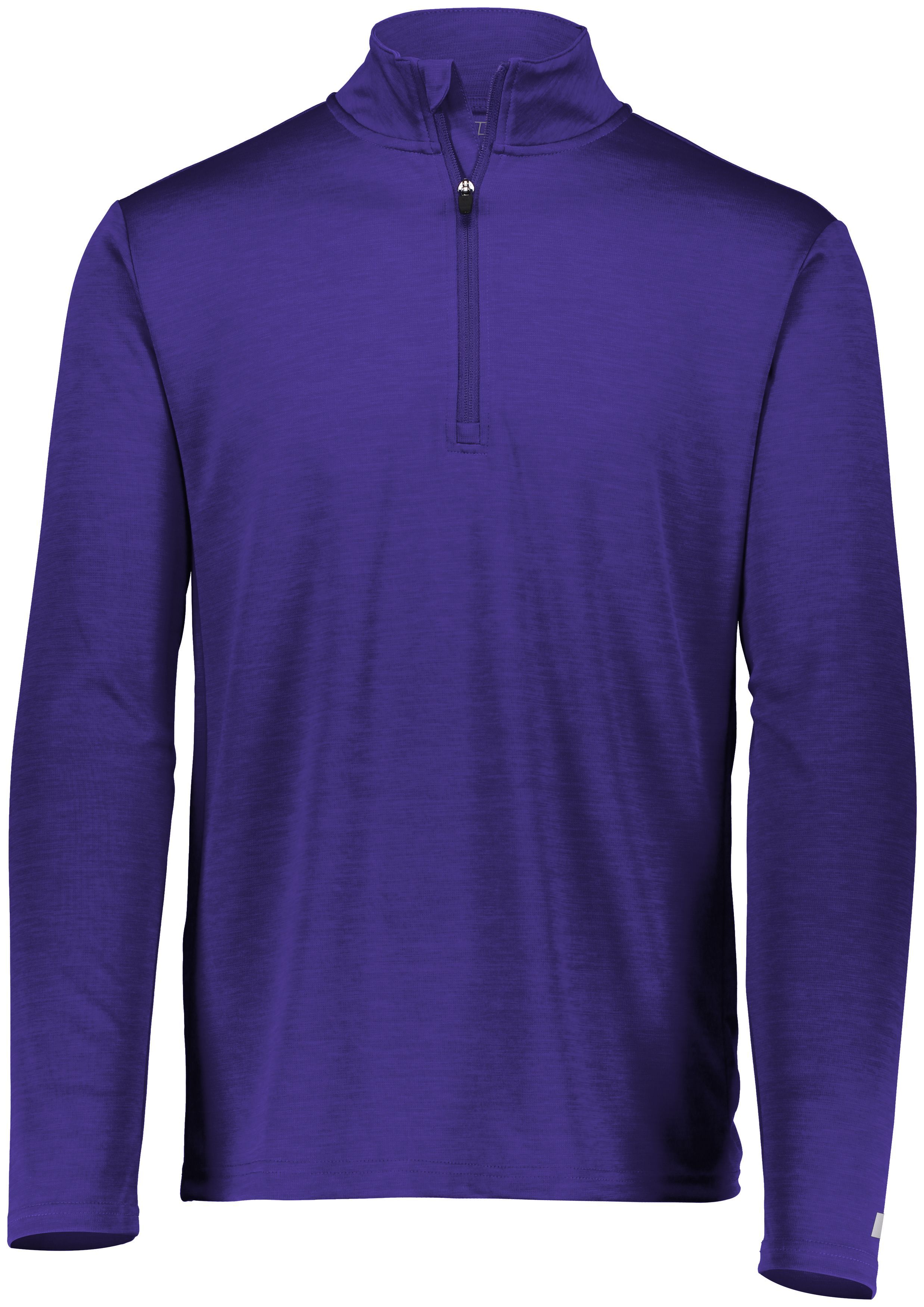 Russell Athletic Dri Power Lightweight Quarter Zip Pullover in Purple