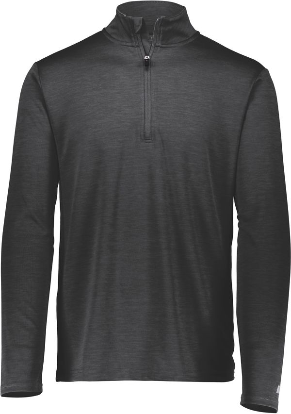 Am image of a Custom Russell Athletic Dri Power Lightweight Quarter Zip Pullover in Stealth!