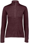 Am image of a Custom Russell Athletic Ladies Dri Power Lightweight Quarter Zip Pullover in Maroon!