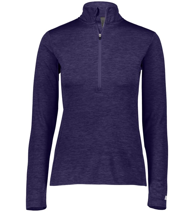 Russell Athletic Ladies Dri Power Lightweight Quarter Zip Pullover in Purple