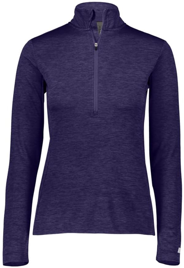 Am image of a Custom Russell Athletic Ladies Dri Power Lightweight Quarter Zip Pullover in Purple!