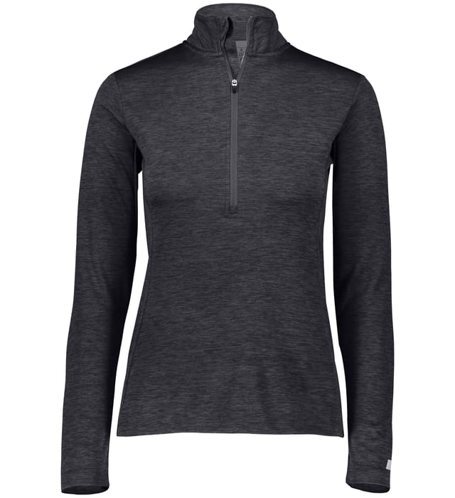 Russell Athletic Ladies Dri Power Lightweight Quarter Zip Pullover in Stealth