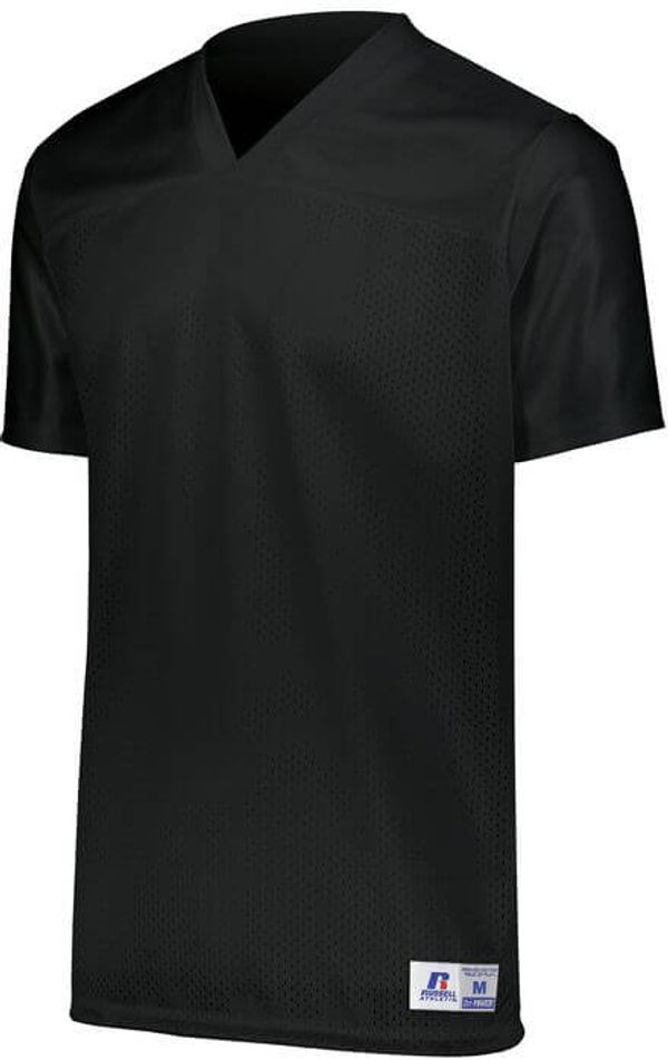 Am image of a Custom Russell Athletic Solid Flag Football Jersey in Black!