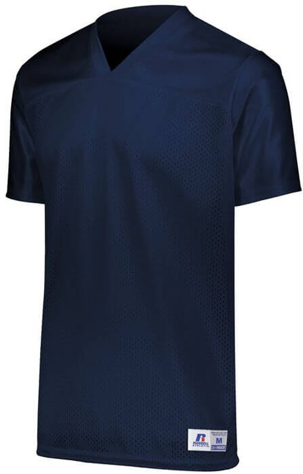 Am image of a Custom Russell Athletic Solid Flag Football Jersey in Navy!